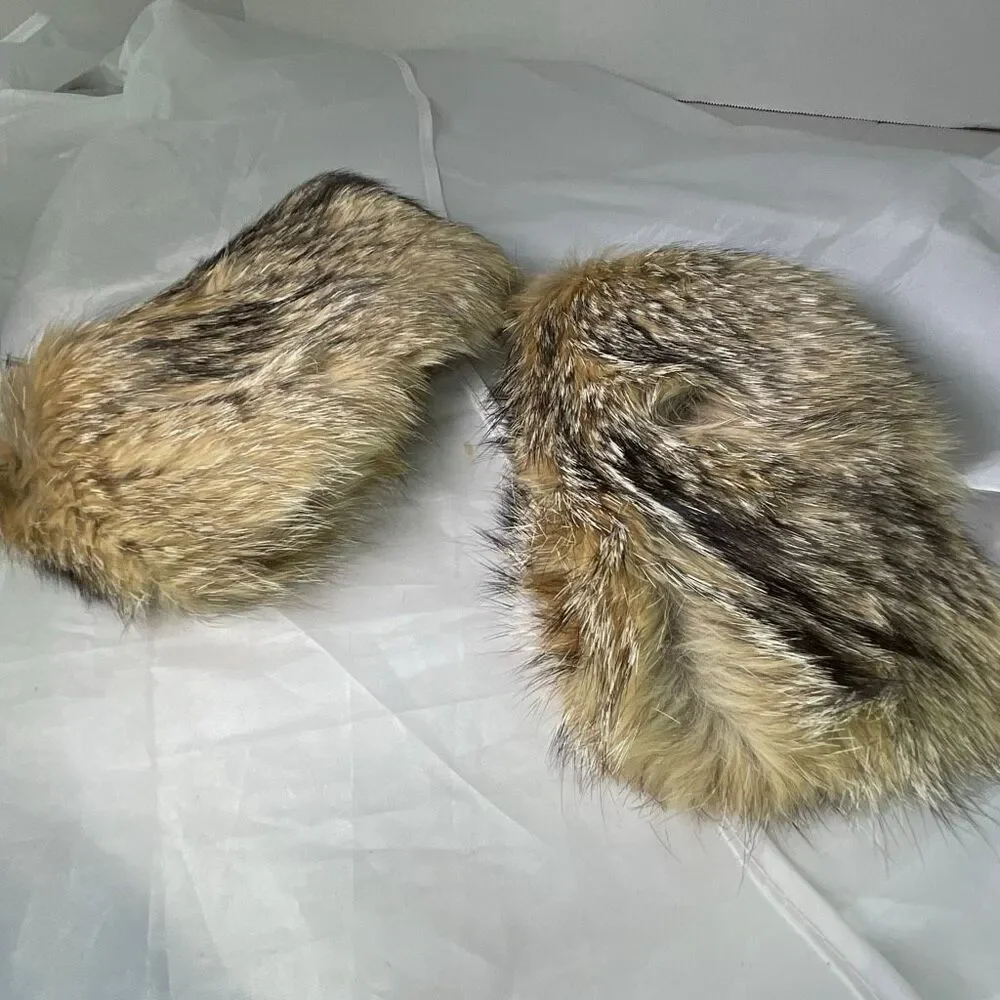 Vintage Coyote fur mitten top or coat cuffs - Picture 1 of 11